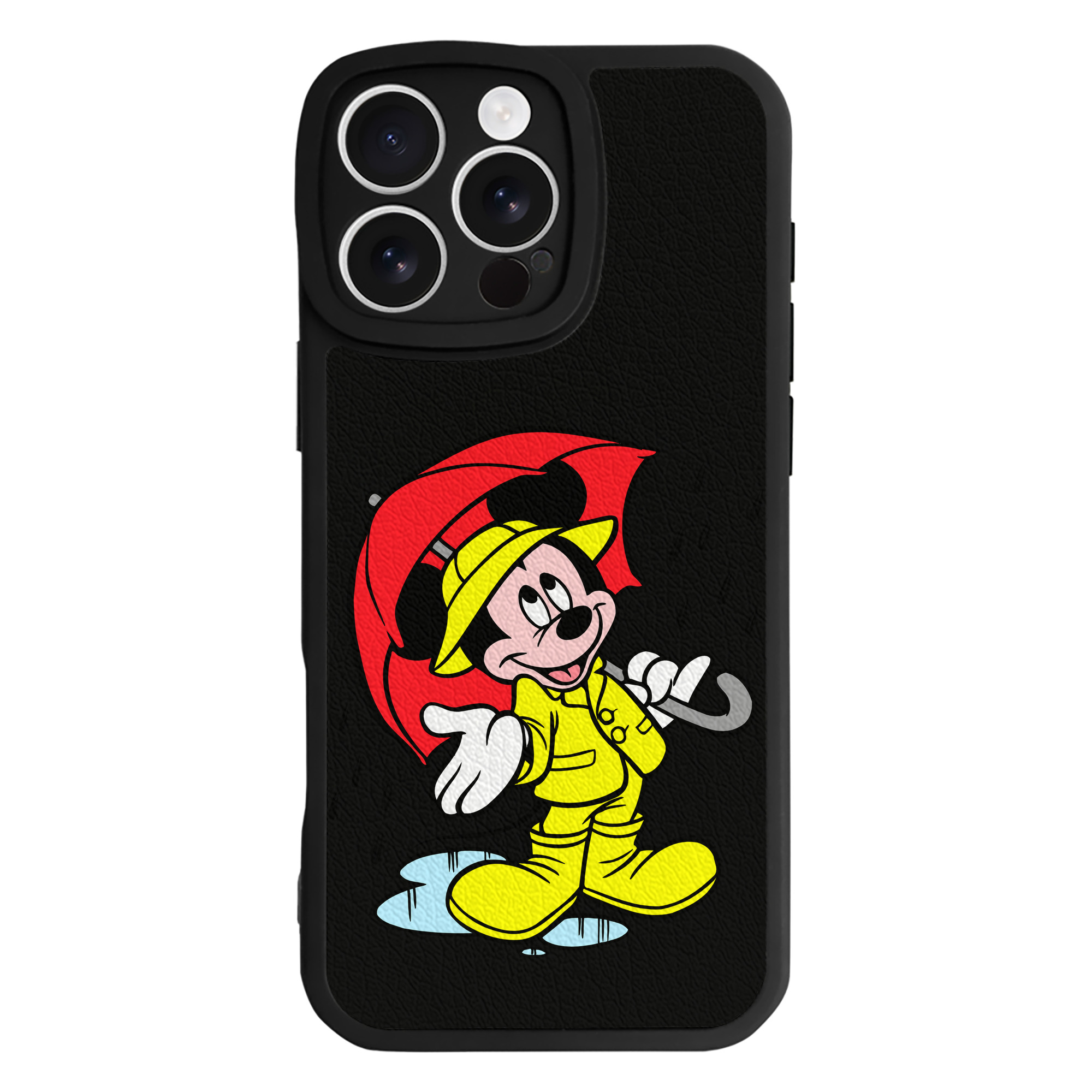 （画像用） ミッキーマウス Mickey Mouse 【iPhone 16シリーズ対応】シリコンスマホケース（レザー調） 材質：シリコン